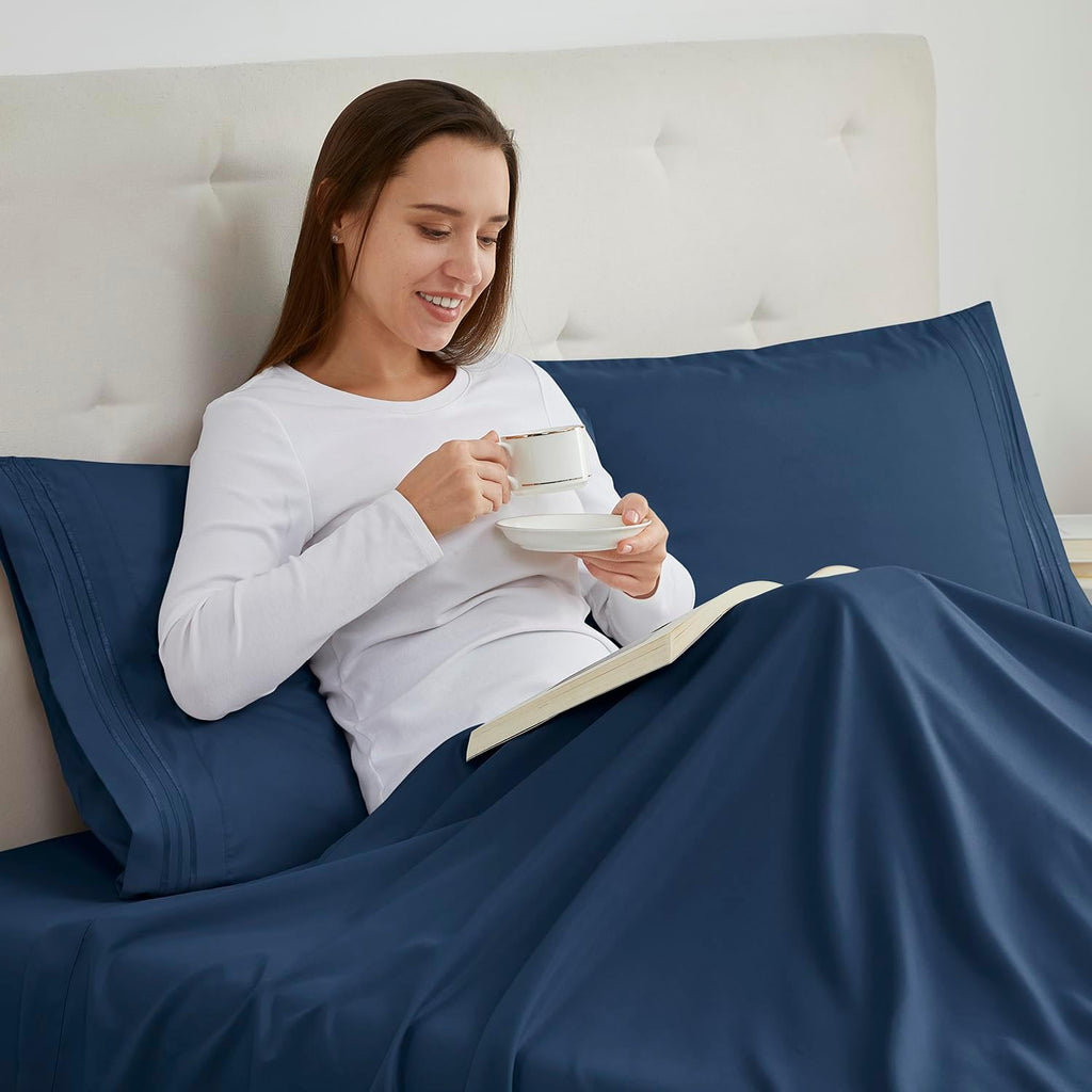 Nestl Navy Blue King Pillow Cases 2 – Soft King Size Pillow Case, 1800 Brushed Microfiber Pillowcases, Envelope Closure Pillowcase, King Pi…