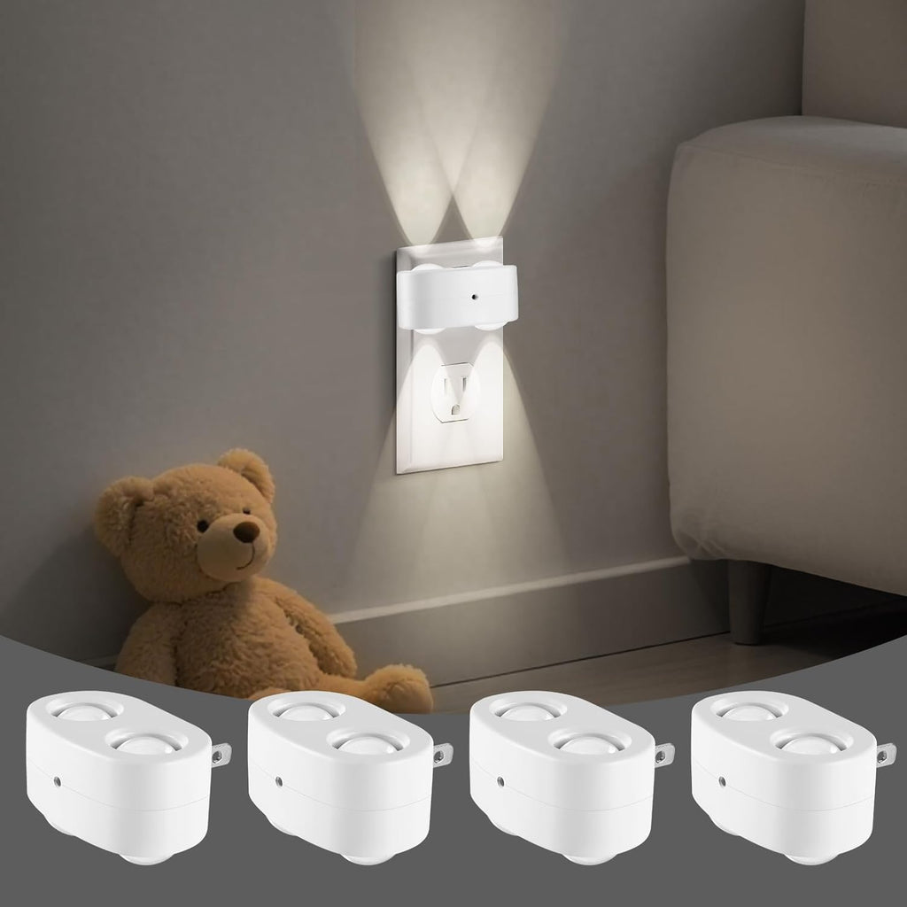 BMXKPO LED Night Lights Plug into Wall, Dusk to Dawn Auto-On/Off Night Light 5000K,1W Plug in Night Light for Hallway Bedroom Stairway 4…