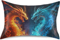 YETTASBIN Water Fire Dragon Satin Pillowcase, Soft Breathable Silk Pillow Case with Envelope Closure for Hair and Skin, King Size 40 x 20…