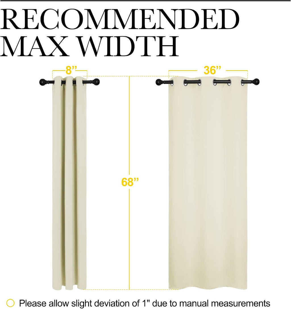 NICETOWN Kitchen Curtains for Decoration, Thermal Insulated Grommet Room Darkening Draperies/Panels for Laundry (Beige, 2 Panels, W42 x…
