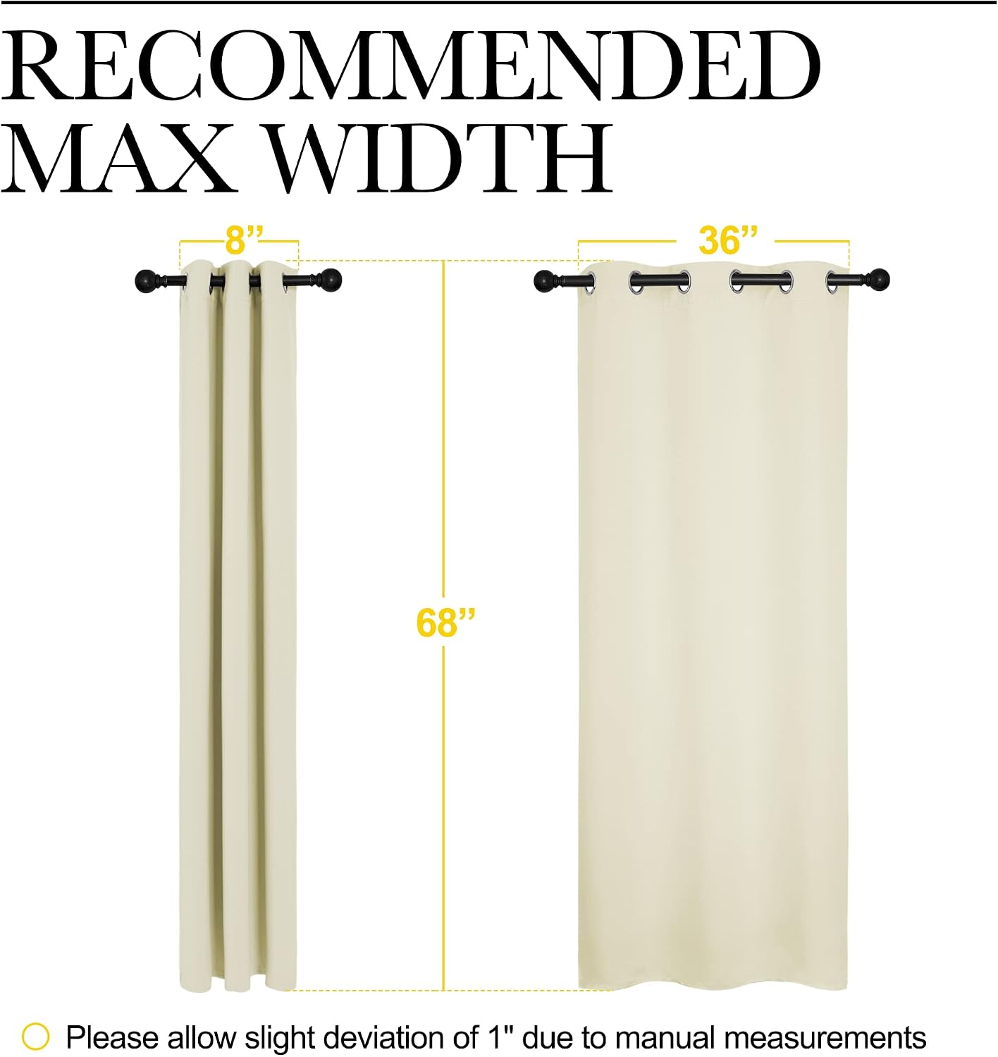 NICETOWN Kitchen Curtains for Decoration, Thermal Insulated Grommet Room Darkening Draperies/Panels for Laundry (Beige, 2 Panels, W42 x…