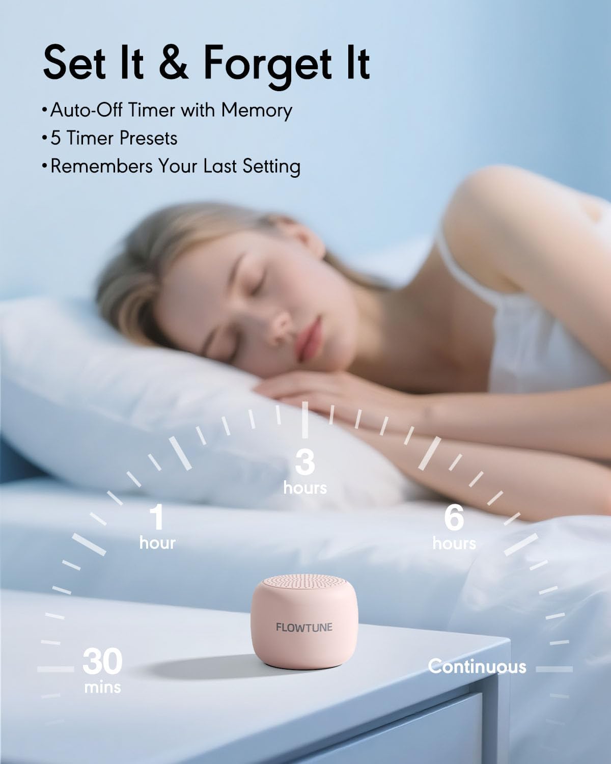 Sound Machine Flowtune White Noise Machine for Baby Adults, Mini Portable Sound Machine for Travel, 6H Timer, 18 Soothing Sleep Sounds…