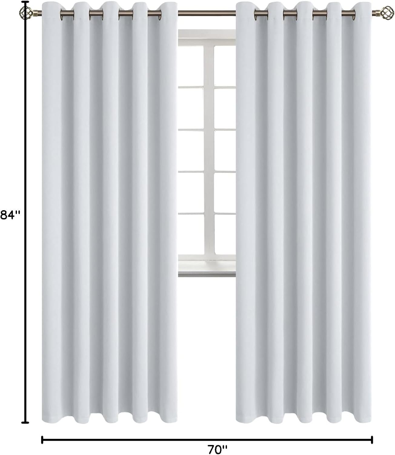 BGment Room Darkening Curtains 84 Inches Long - Grommet Thermal Insulated Drapes Window Treatment Curtains for Bedroom, 2 Panels, 70 x 84 I…