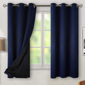 BGment Thermal Insulated 100% Blackout Curtains for Bedroom with Black Liner, Double Layer Full Room Darkening Noise Reducing Grommet Curta…