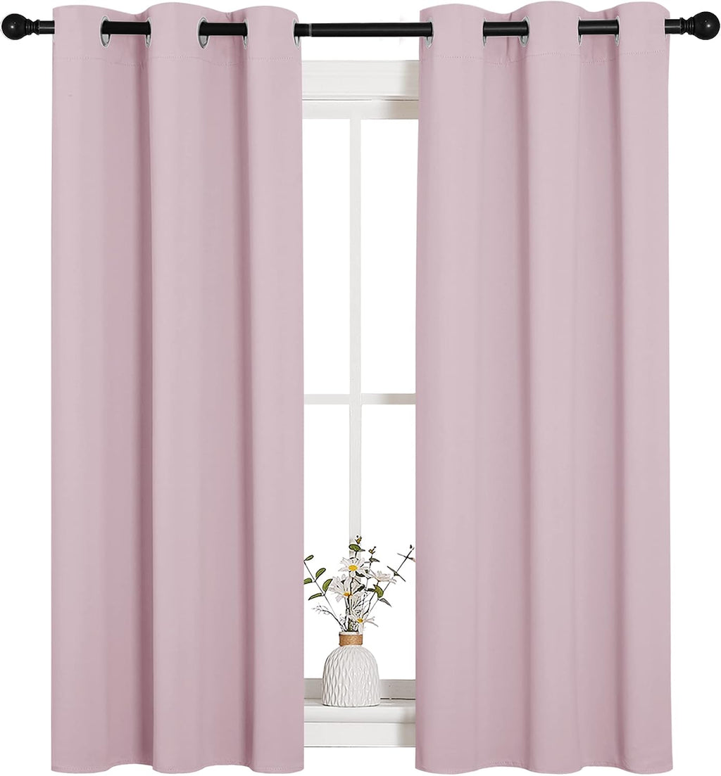 NICETOWN Blackout Draperies Curtains for Girls Room, Nursery Essential Thermal Insulated Grommet Blackout Panels (Lavender Pink, 1 Pair…