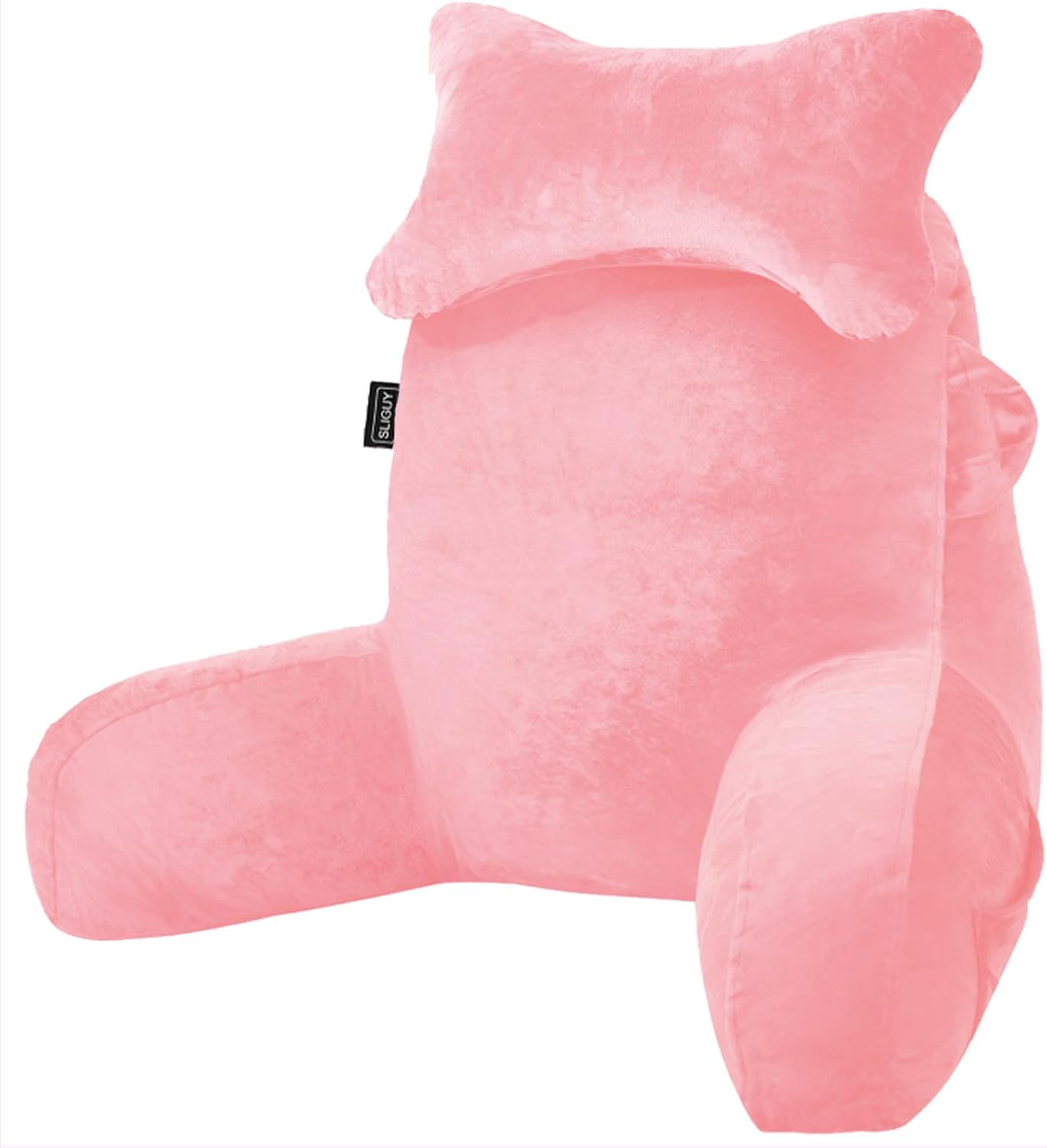SLIGUY Reading Pillow for Sitting in Bed Couch Adult, Back Pillow with arm Support and Pockets, Adult Back Pillow Bed Chair for Rest…