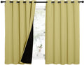 Nicetown 100% Blackout Curtains with Black Liners, Thermal Insulated Full Blackout 2-Layer Lined Drapes, Energy Efficiency Window Draperies…
