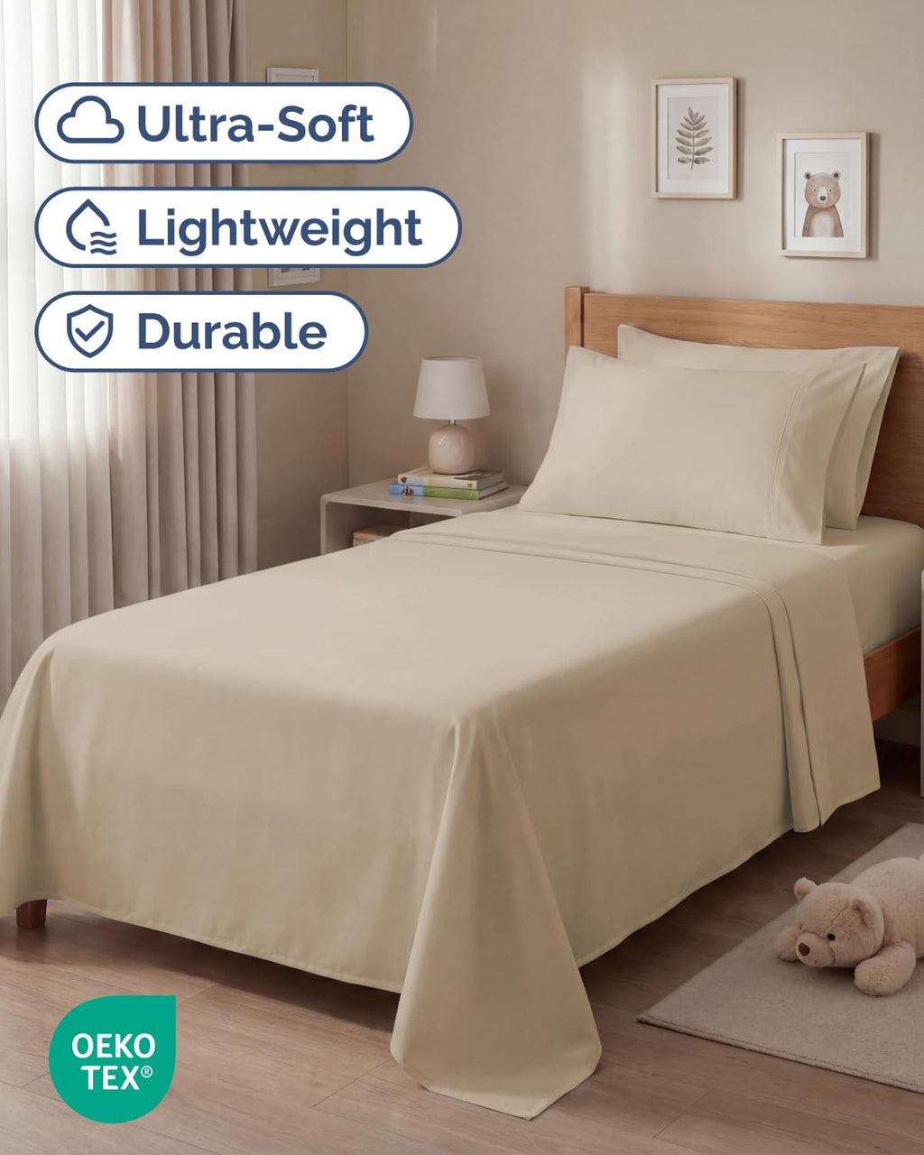 Twin 4 Piece Sheet Set - Comfy, Breathable & Cooling - Soft Hotel Luxury Bedding for Women, Men, Kids, Teens & Children - 1 Flat & 1…