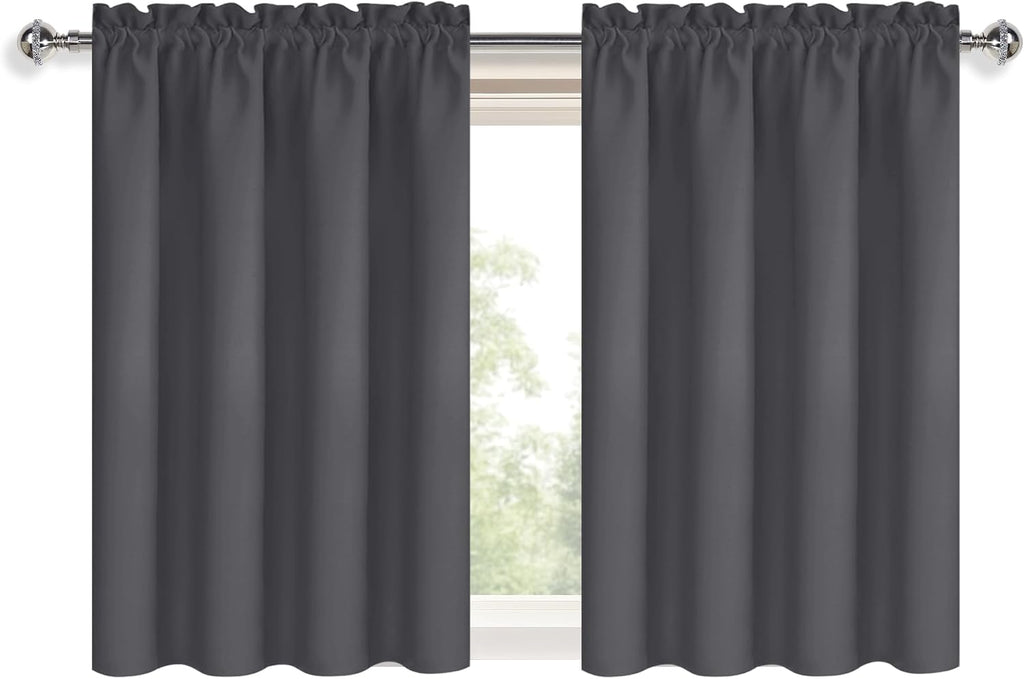 DWCN Short Blackout Curtains 36 inches Length 2 Panels Set, Half Window Rod Pocket Privacy Curtain Tiers for Kitchen, Room Darkening…