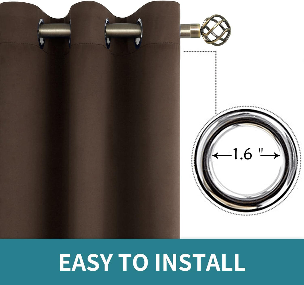 BGment Blackout Curtains for Living Room - Grommet Thermal Insulated Room Darkening Curtains for Bedroom, 2 Panels of 42 x 72 Inch, Brown 7…