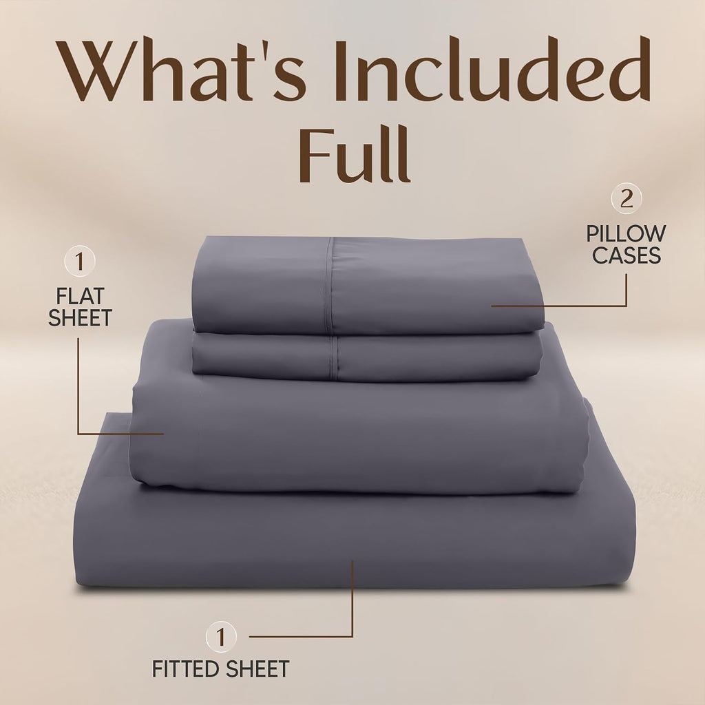 Utopiabedding Utopia Bedding Full Size Sheet Set – 4 Piece Bed Sheets, Soft and Breathable Microfiber, Includes 1 Fitted Sheet, 1 Flat Shee…