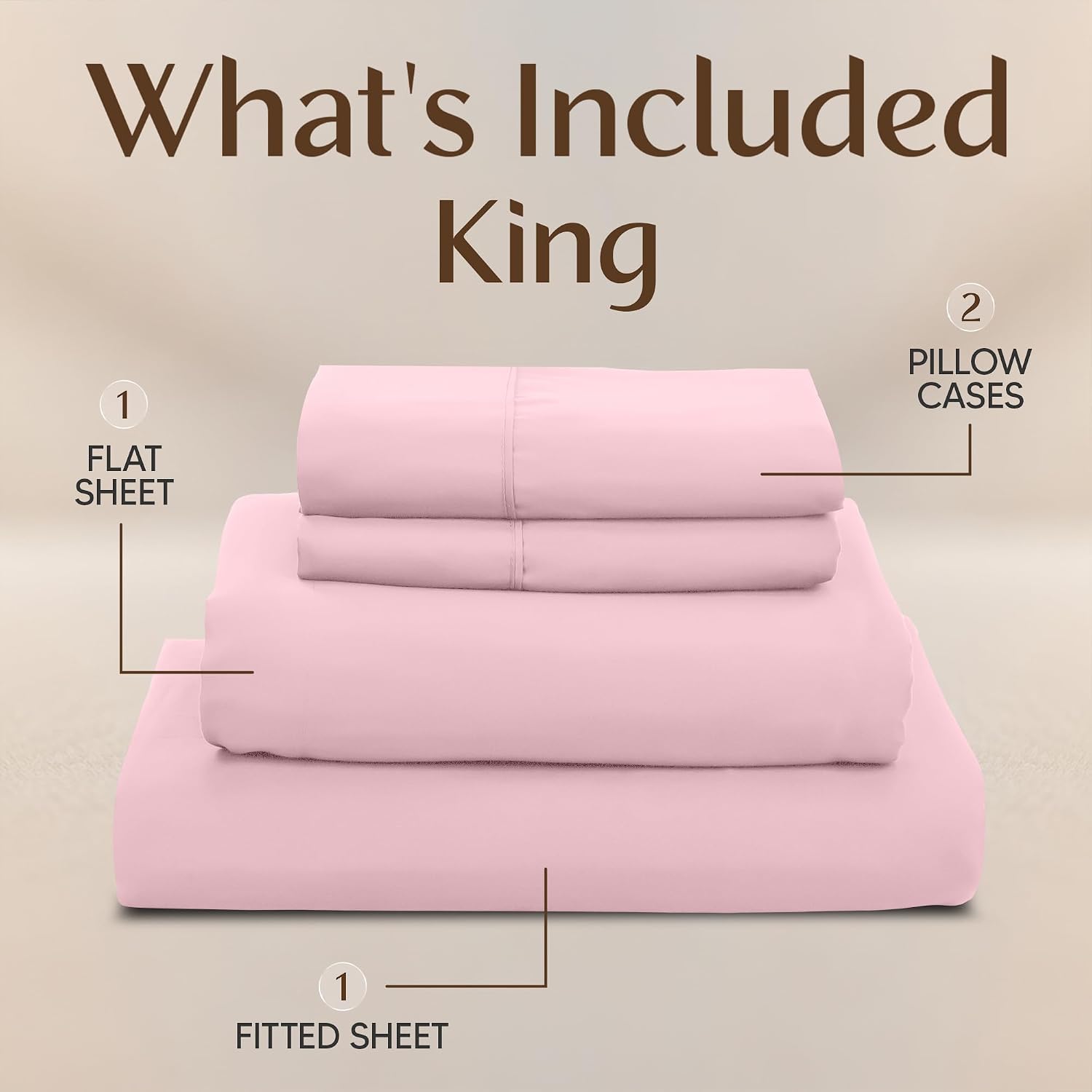 Utopiabedding Utopia Bedding King Size Sheet Set – 4 Piece Bed Sheets, Soft and Breathable Microfiber, Includes 1 Fitted Sheet, 1 Flat Shee…