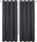Lemomo Blackout Curtains 52 x 90 inches Long Dark Grey Curtains Set of 2 Panels Thermal Insulated Room Darkening Curtains for Bedroom 90 in…