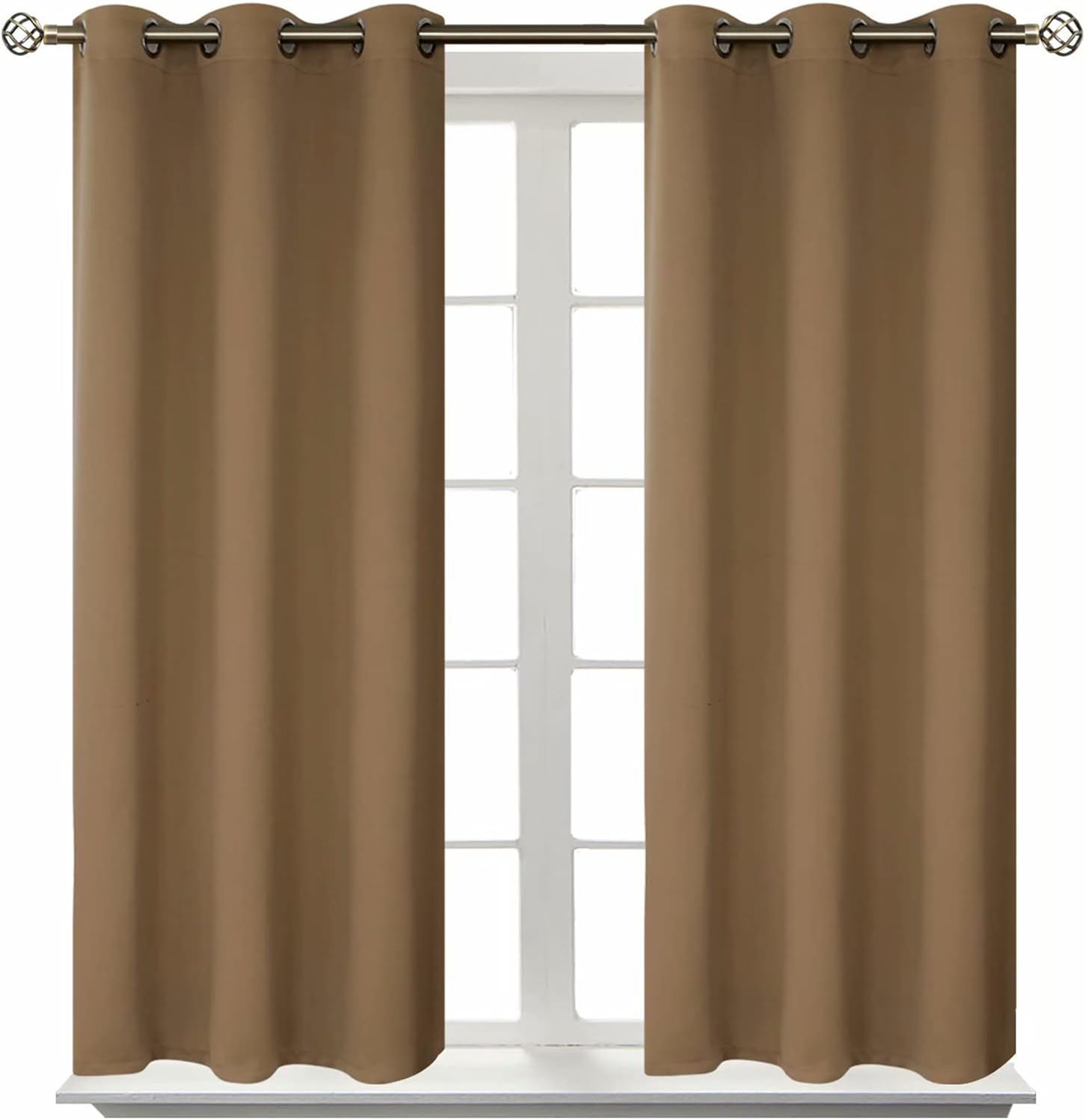 BGment Blackout Curtains for Living Room - Grommet Thermal Insulated Room Darkening Curtains for Bedroom, 2 Panels of 38 x 45 Inch, Taupe 4…