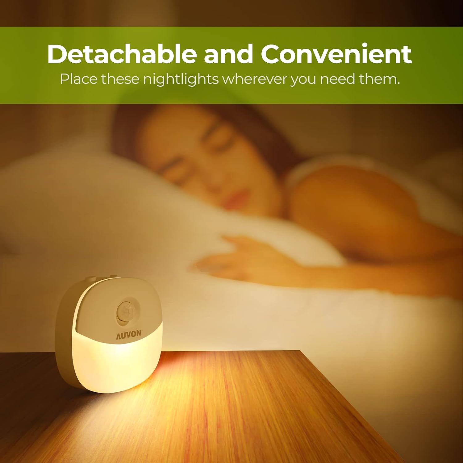 AUVON Rechargeable Battery Night Light, Mini with Motion Sensor, Warm White LED Stick-On Closet Light with Dusk to Dawn Sensor…