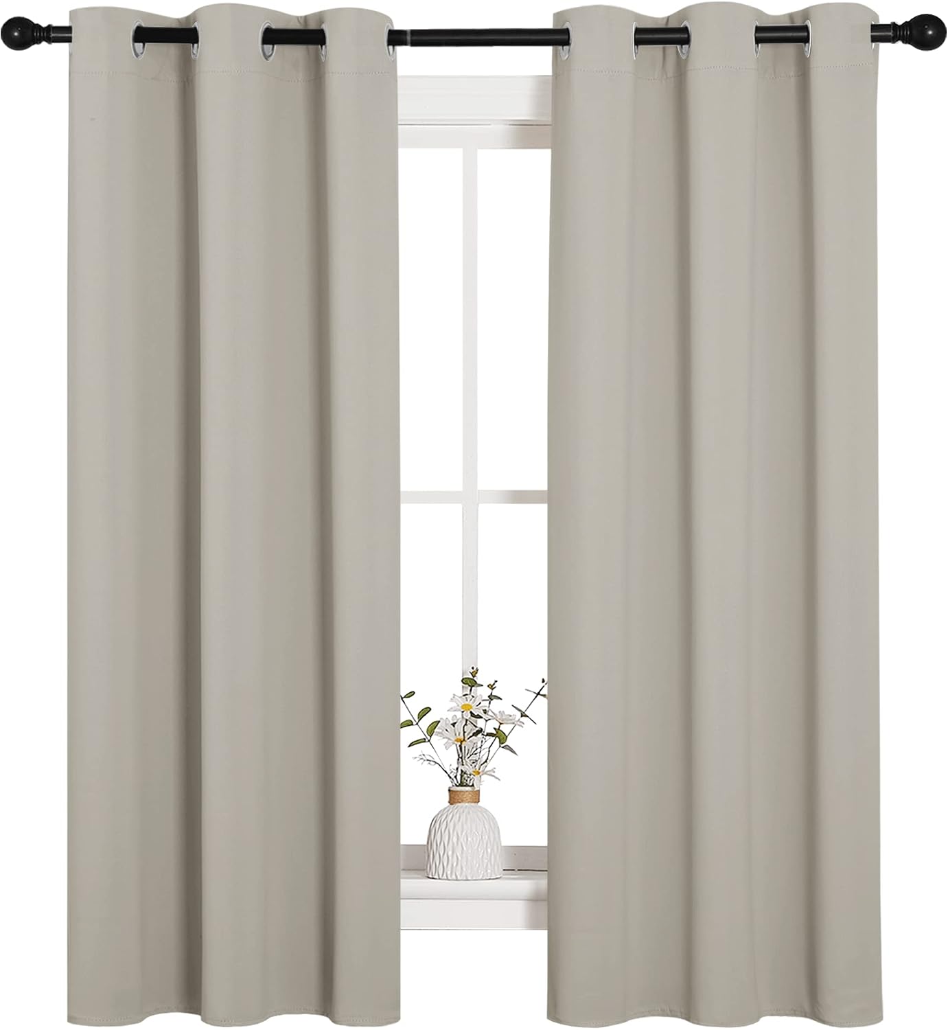NICETOWN Kitchen Curtains, Short Curtains for Bedroom Windows, Thermal Insulated Room Darkening Curtain Panels for Girls Room, Cafe…