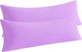 Ntbay Body Pillow Cases Set, 2 Pack Brushed Microfiber 20x54 Inches, Soft, Wrinkle, Fade, Stain Resistant Light Purple Pillow Cases with En…