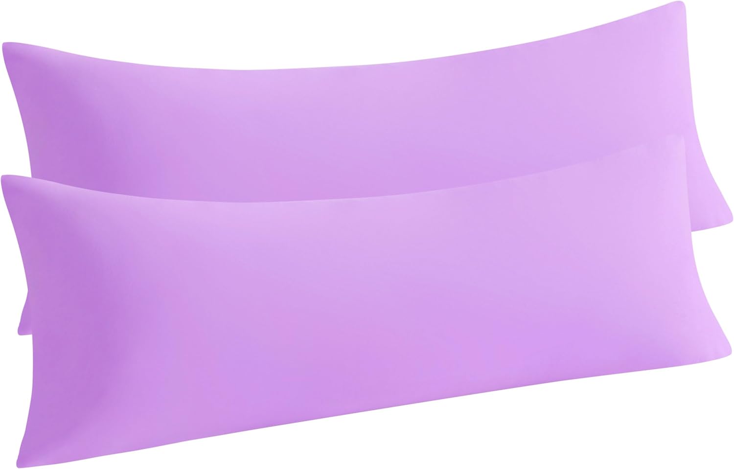 Ntbay Body Pillow Cases Set, 2 Pack Brushed Microfiber 20x54 Inches, Soft, Wrinkle, Fade, Stain Resistant Light Purple Pillow Cases with En…