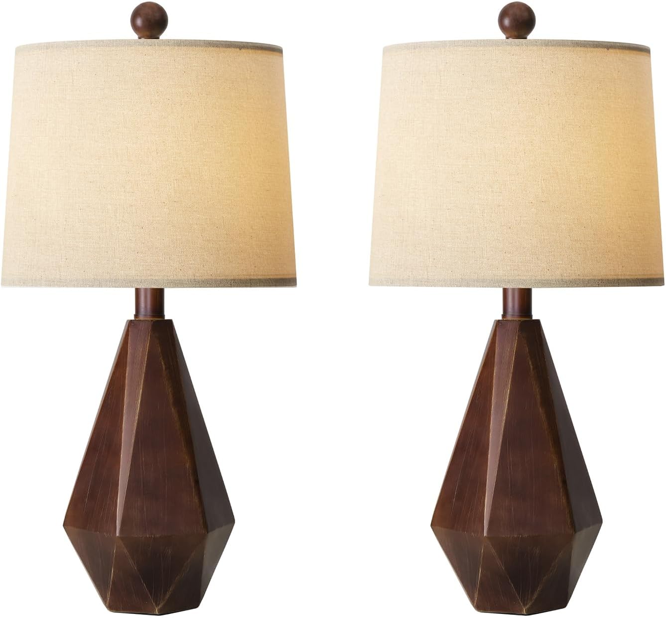 PoKat 20.25" Farmhouse Table Lamps Set of 2 for Night Stands, Vintage Bedside Lamps for Bedroom Living Room, Modern Bedroom Lamps for End…