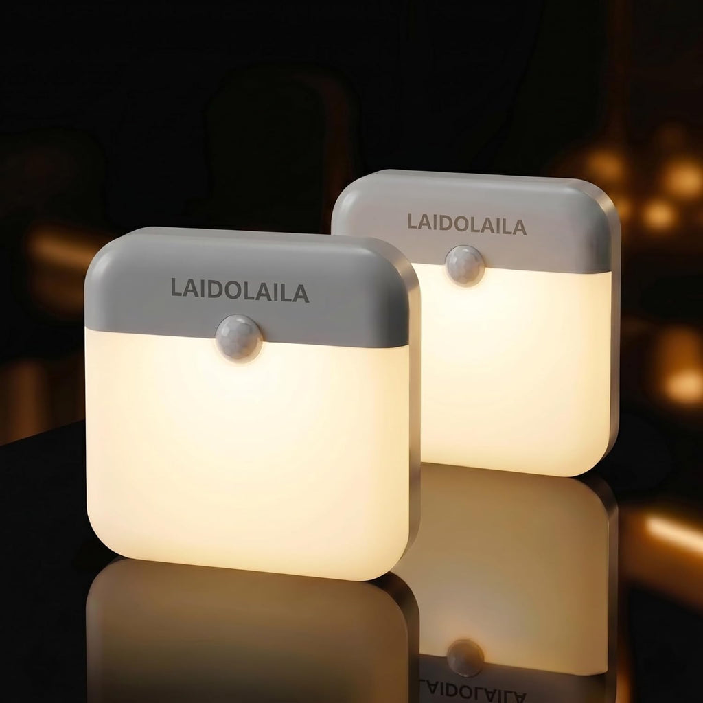 Laidolaila 2 Pcs Magetic Night Light Motion Sensor Cruise Ship Approved with USB Cable LED Rechargeable Battery for Indoor Use in Bathroom…