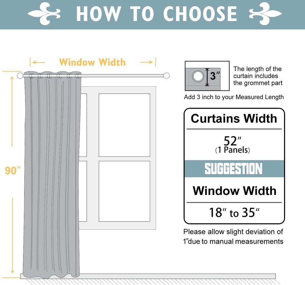 ChrisDowa Blackout Curtains 90 Inches Long for Living Room, Grommet Thermal Insulated Room Darkening Curtains for Bedroom (1 Panel Set, Bur…