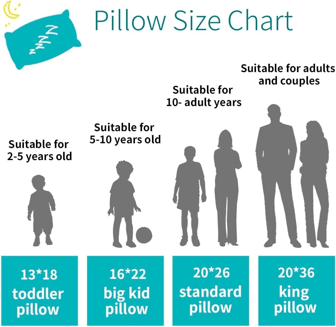 Organic Pillow with Pillowcase - 20x36 King Size Pillow with 100% Organic Cotton Shell, Adjustable Loft Organic King Plilow, Machine…