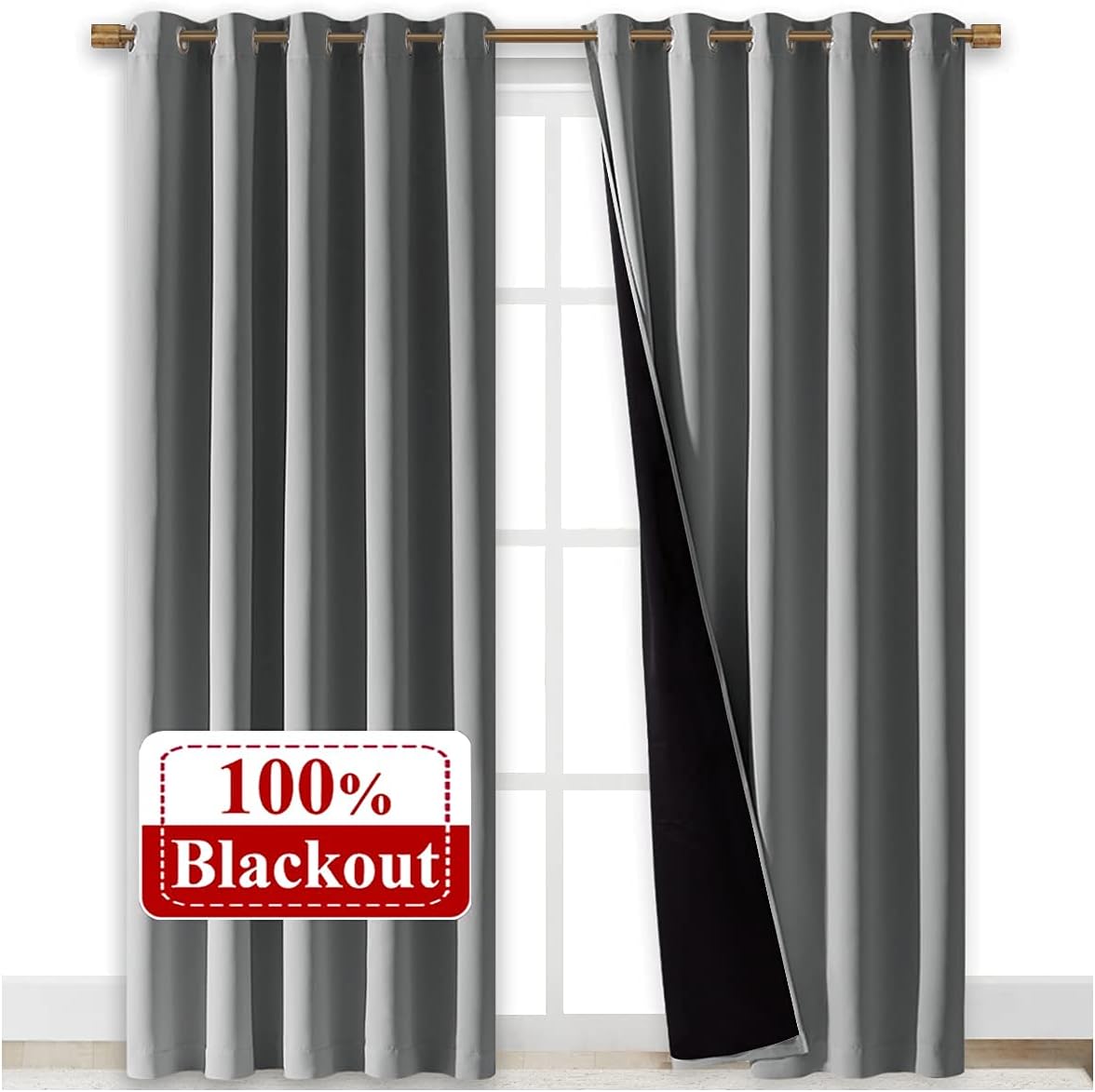 Nicetown Full Shade Curtain Panels, Pair of Energy Smart & Noise Blocking Out Blackout Drapes for Dining Room Window, Thermal Insulated Gue…