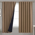 BGment 100% Room Darkening Thermal Insulated Blackout Curtains 63 Inches Long with Liner, Rod Pocket and Back Tab Double Layer Noise…
