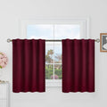 BGment Burgundy Balckout Curtains 36 Inch Length for Half Windows - 34 x 36 inch Rod Pocket and Back Tab Thermal Insulated Room Darkening S…
