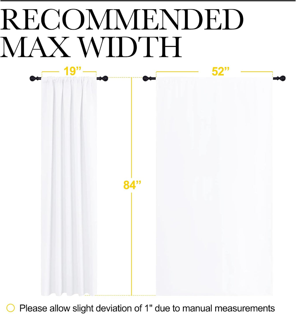 NICETOWN White Bedroom Curtain Panels - Multi-Function Noise Reducing Performance Window Treatment Thermal Insulated Rod Pocket Room…