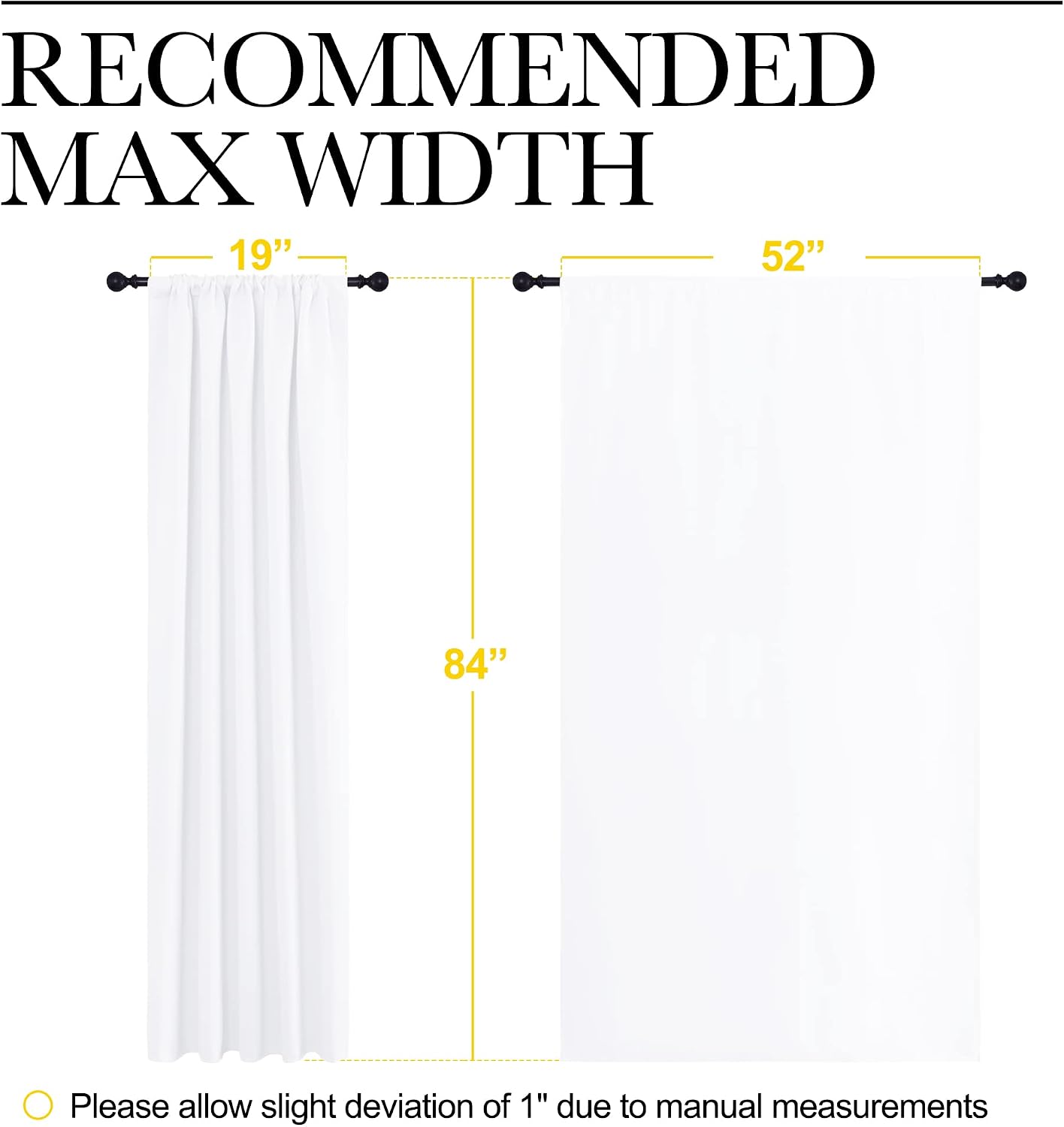 NICETOWN White Bedroom Curtain Panels - Multi-Function Noise Reducing Performance Window Treatment Thermal Insulated Rod Pocket Room…
