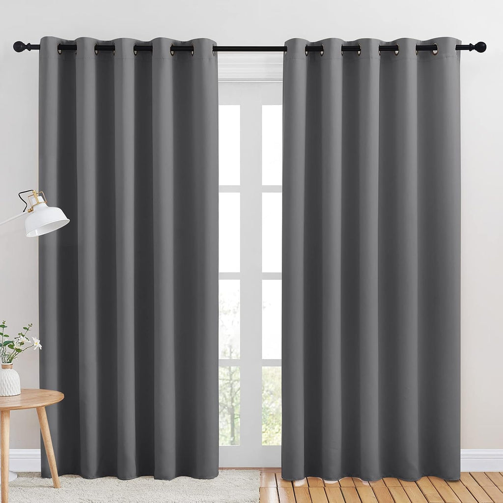 NICETOWN Bedroom Curtains Blackout Drapery Panels, Three Pass Microfiber Thermal Insulated Solid Ring Top Blackout Window Curtains/Drapes…