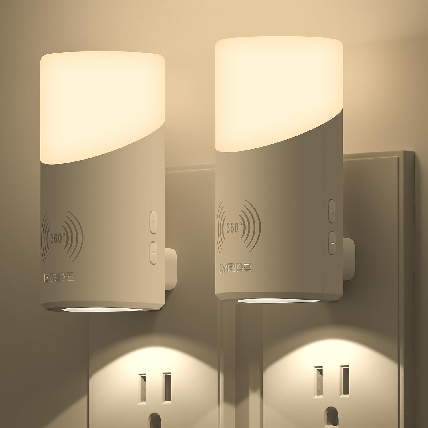 Lyridz LED Plug-in Night Light with 360° Motion Sensor, 1-150 Lumens Dimmable Nightlights Indoor for Bathroom, Bedroom, Hallway, Stairs…