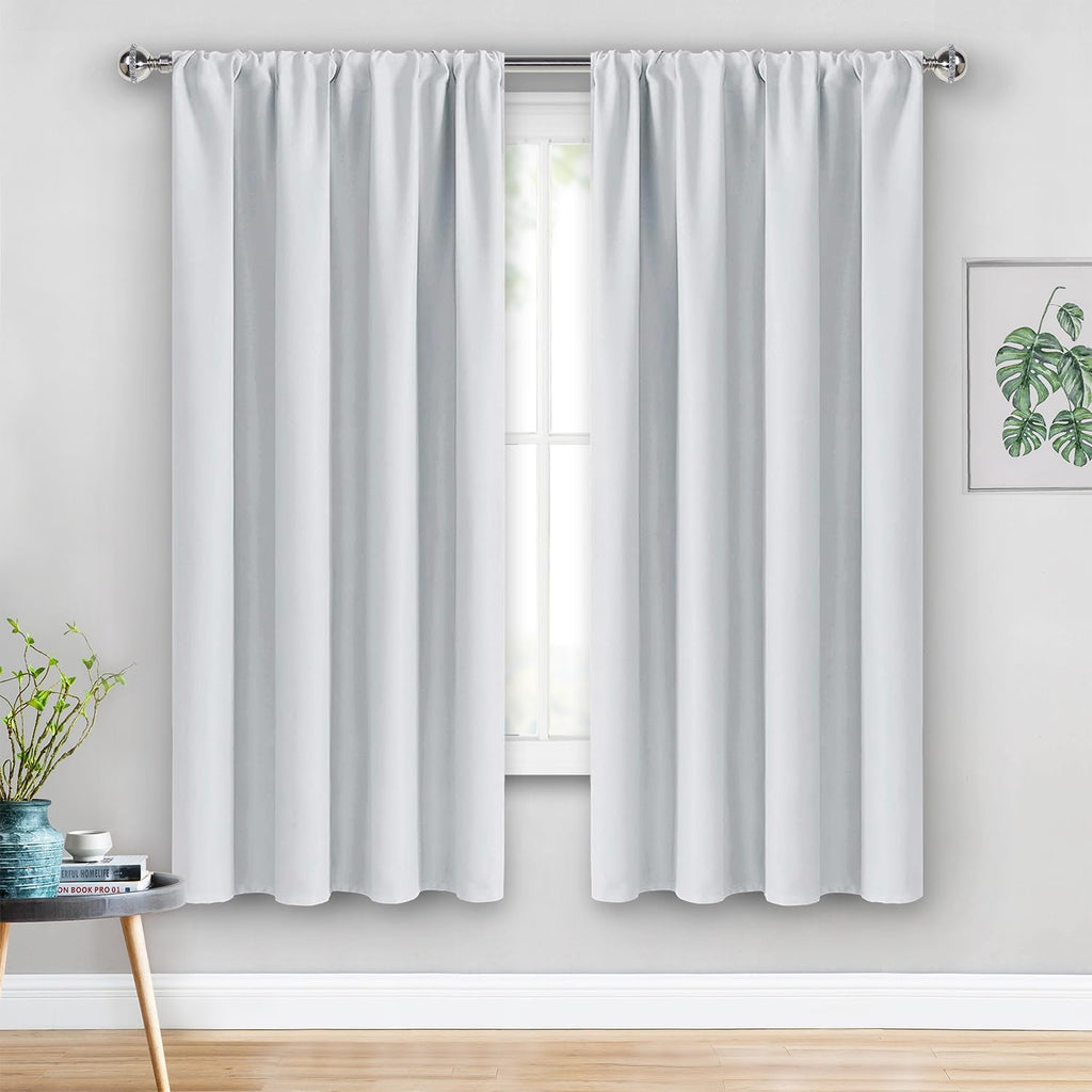 Jiuzhen Curtains for Bedroom - Thermal Insulated Window Treatment Drapes, Room Darkening Rod Pocket Curtains for Living Room, Set of 2 Pane…