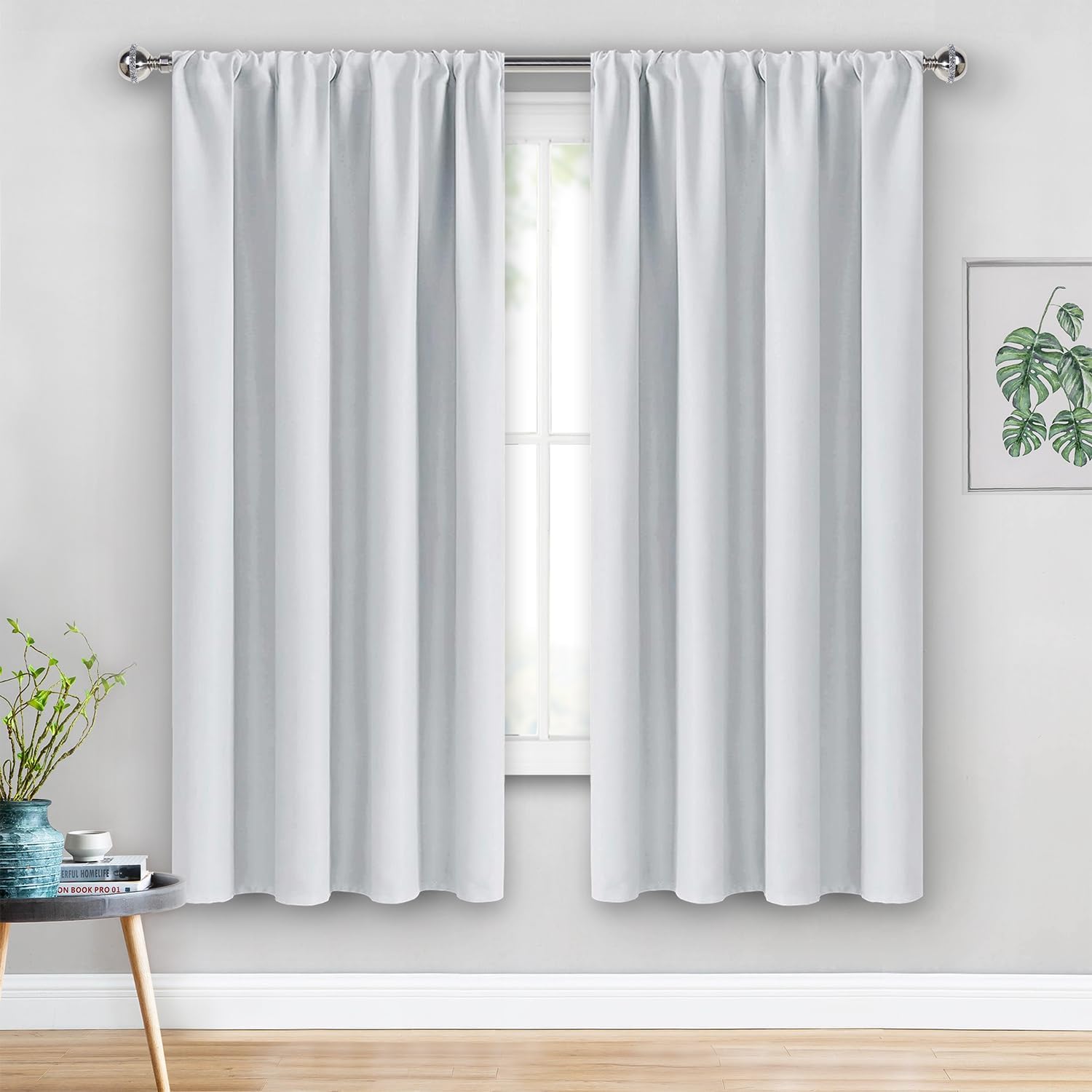 Jiuzhen Curtains for Bedroom - Thermal Insulated Window Treatment Drapes, Room Darkening Rod Pocket Curtains for Living Room, Set of 2 Pane…