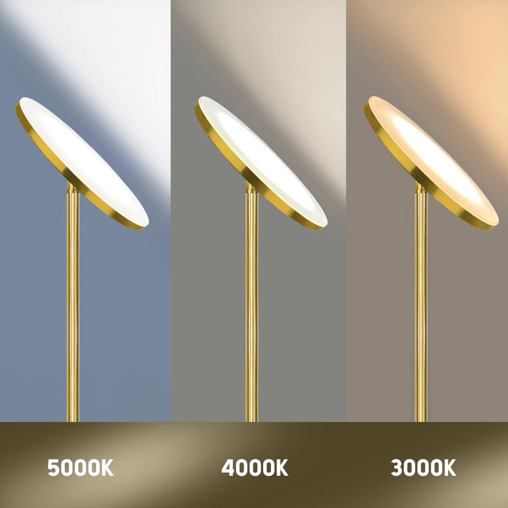 JOOFO Floor Lamp,30W/2400LM Sky LED Modern Torchiere 3 Color Temperatures Super Bright Floor Lamps-Tall Standing Pole Light with Remote &…
