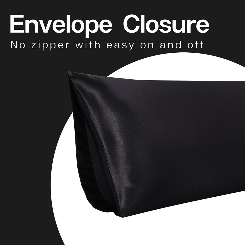 MR&HM Satin Body Pillow Cover, Soft and Breathable Body Pillow Case with Envelope Closure, Cooling and Silky Long Pillowcase for Hair and…