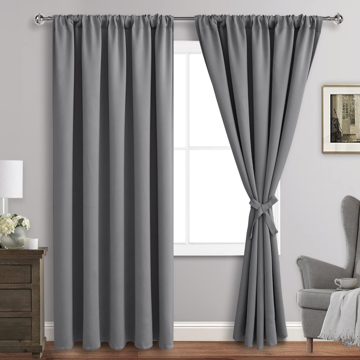Jiuzhen Blackout Curtains for Bedroom - 70 x 84 Inch Extra Wide Privacy Assured Thermal Insulated Room Darkening Room Divider Curtain Cover…