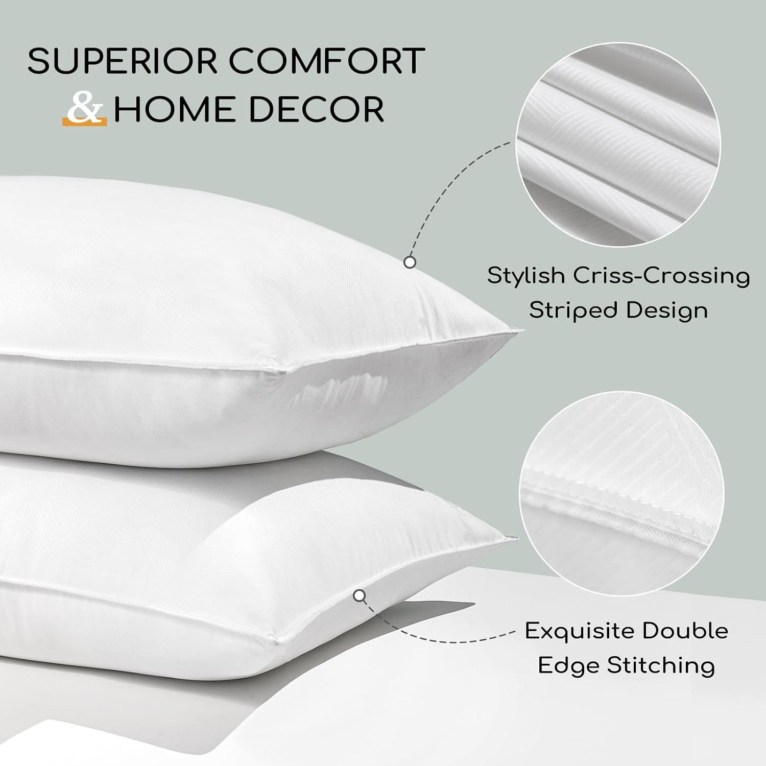 Harborest King Size Bed Pillows Set of 2 - Luxury Hotel Collection Down Alternative Pillows for Sleeping, 20 x 36 Inches 36 Inches