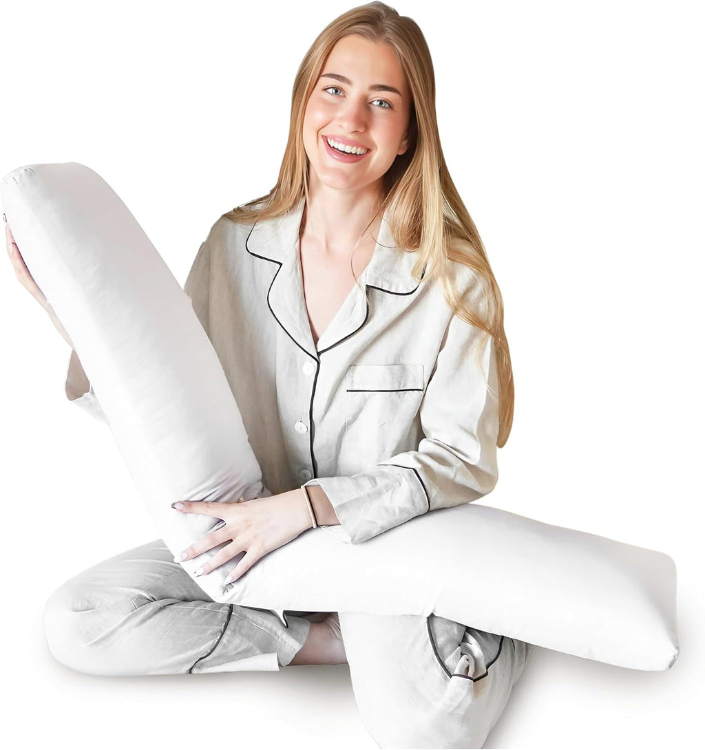 Body Pillow for Side Sleeper, 9x48 Inches Full Body Pillow with Cover, Made with Soft Material and Filled with Polyester for Adults…