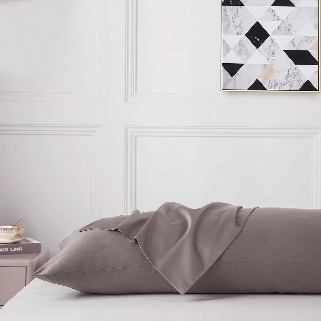 Leeden Body Pillow Cover, 100% Cotton, 800 Thread Count, Soft Breathable Long Pillow Case, Envelope Closure (Light Taupe,21"x 54") Cotton