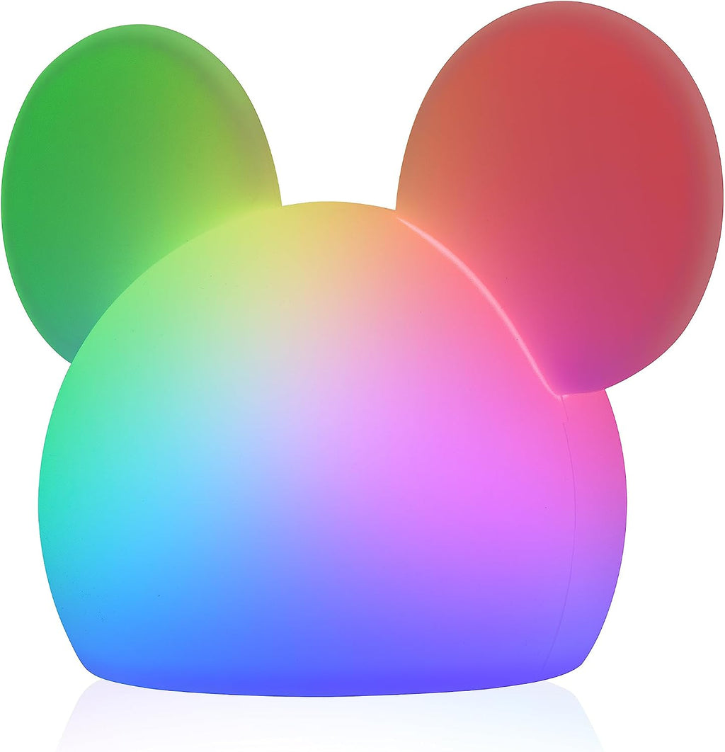 Disney Mickey Mouse Squishy Light, Color Changing, Night Light for Kids, USB Lamp, Battery Operated, Dimmable, Ideal for Bedroom…