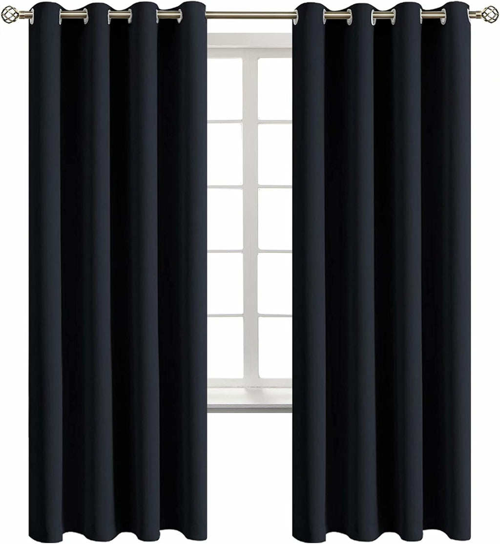 BGment Blackout Curtains for Living Room - Grommet Thermal Insulated Room Darkening Curtains for Bedroom, Set of 2 Panels (52 x 72 Inch, Bl…