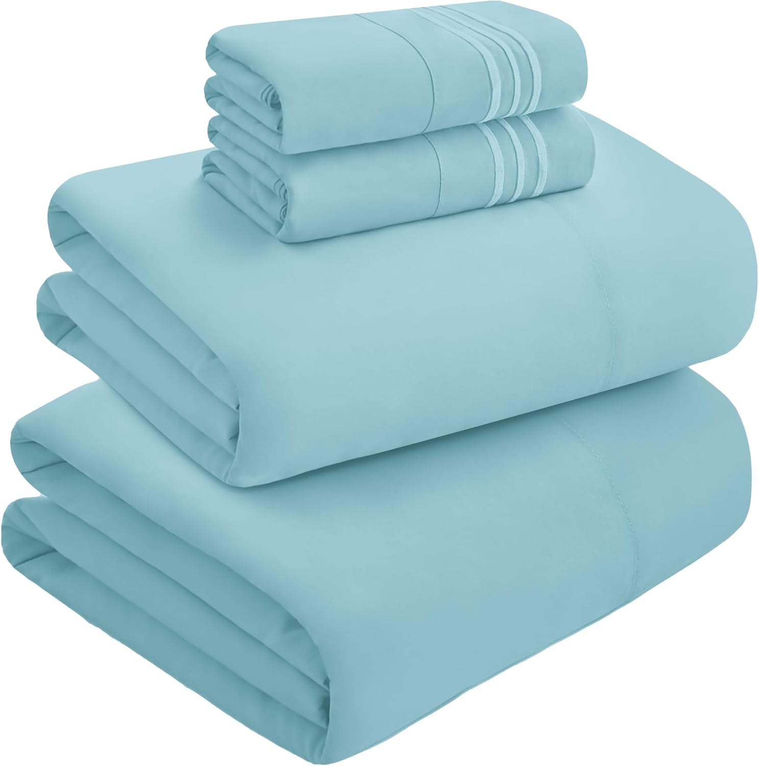 MocassiLuxuryBedding Mocassi King Size 4-Piece Bed Sheet Set - 1800 Hotel Quality Microfiber 18-24 Inches Extra Deep Pocket Fitted Sheet- L…