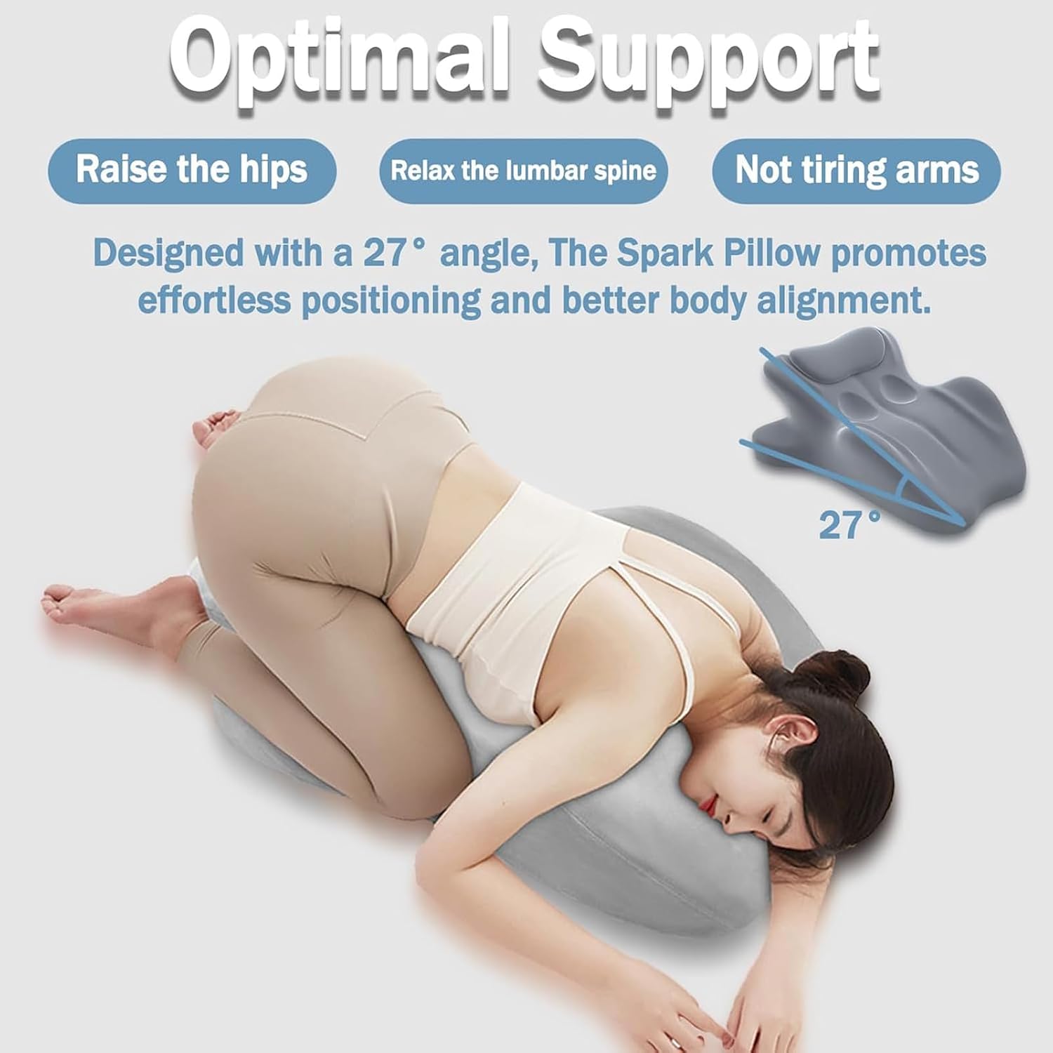 Ergonomic Prone Pillow for Stomach Lying, Multi-Angle Face Down Pillow for Reading in Bed & Phone Use, Breathable Comfortable Support…