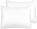 Ntbay Zippered Satin Pillow Cases for Hair and Skin, Luxury Standard Hidden Zipper Pillowcases Set of 2, 20x26 Inches, Pure White 26 Inches…