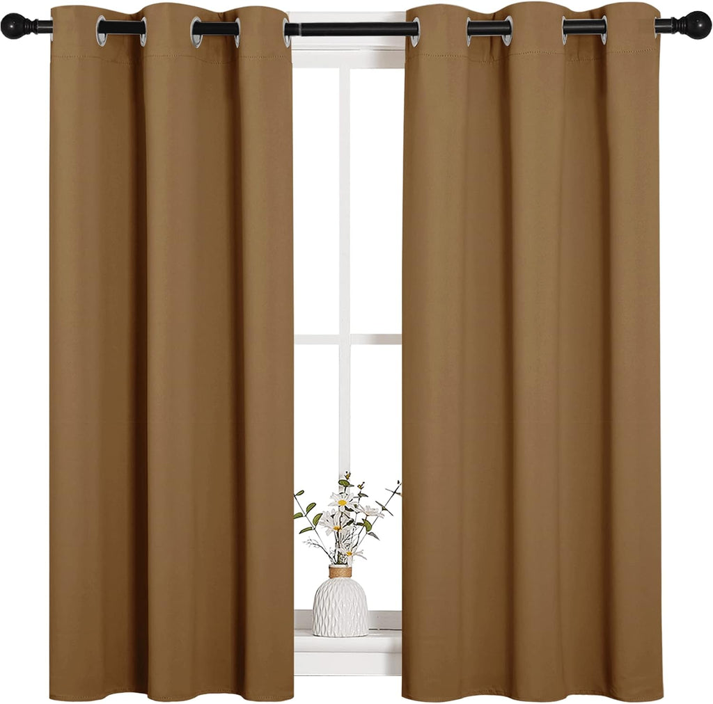 NICETOWN Sleek Blackout Curtains 45 inches Length for Small Windows, Noise Reducing and Block Draft Panels for Door Doorway Laundry…