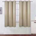 Lemomo Blackout Curtains 40 x 63 inch/Beige Curtains Set of 2 Panels/Thermal Insulated Room Darkening Bedroom Curtains 63 inch silver