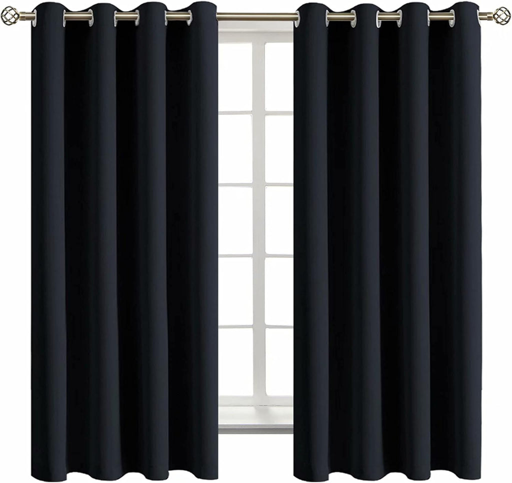 BGment Black Blackout Curtains for Bedroom - Grommet Thermal Insulated Room Darkening Block Out Curtains for Living Room, Set of 2 Panels,…