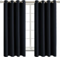 BGment Black Blackout Curtains for Bedroom - Grommet Thermal Insulated Room Darkening Block Out Curtains for Living Room, Set of 2 Panels,…